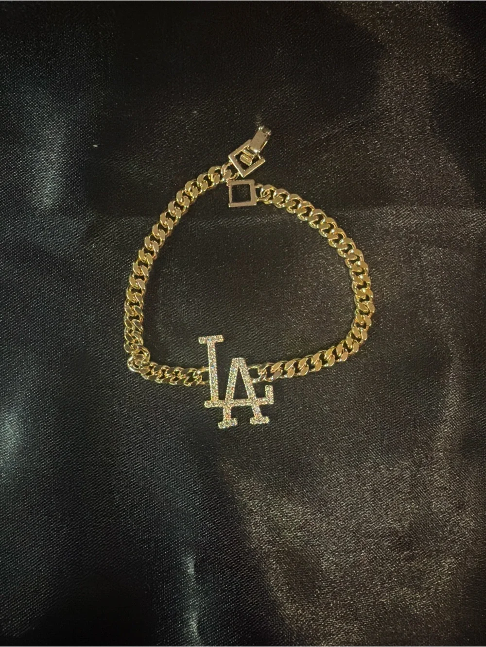 Gold LA Initial Link Bracelet - Unbranded